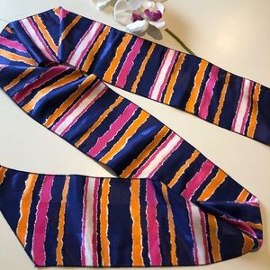 Vintage Long Colored Scarf Silk Blend